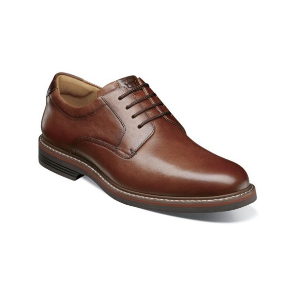 Men's Florsheim Norwalk Plain Toe Dress Shoes Regular 10.5 Cognac Tumbled