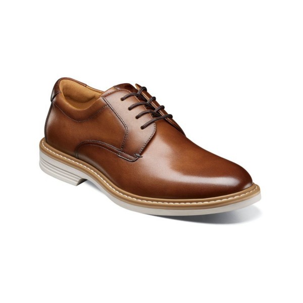 Men's Florsheim Norwalk Plain Toe Dress Shoes Regular 11 Cognac Multi
