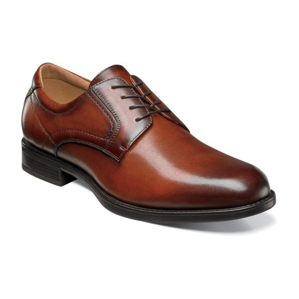 Men's Florsheim Midtown Plain Toe Dress Shoes Regular 9 Cognac