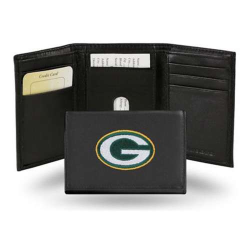 Green Bay Packers Embroidered Genuine Leather Tri-fold Wallet