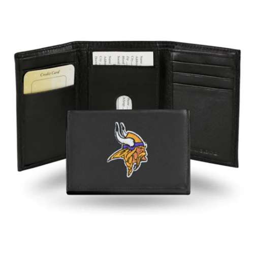 Rico Industries Minnesota Vikings Embroidered Genuine Leather Tri-fold Wallet