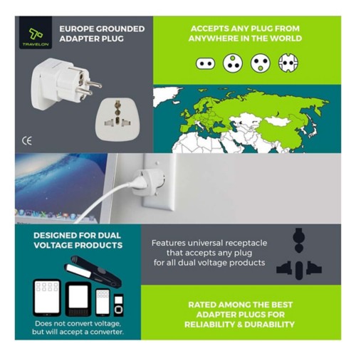 Travelon Europe Grounded Adapter Plug