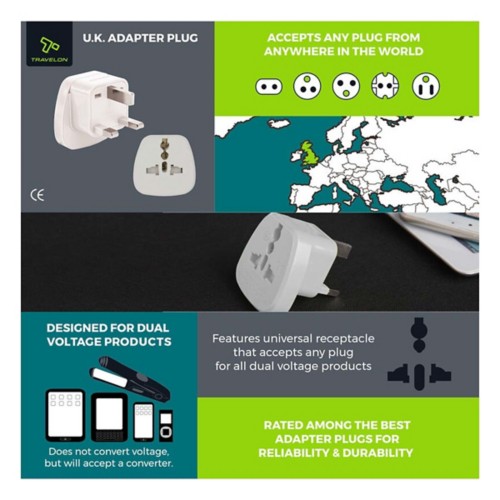 Travelon U.K. Grounded Adapter Plug