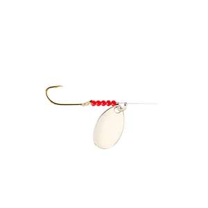 Little Joe Red Devil Single Hook Spinner 3 Indiana Fishing Lure Spinner Rig  Nickel 36 inch length Snell