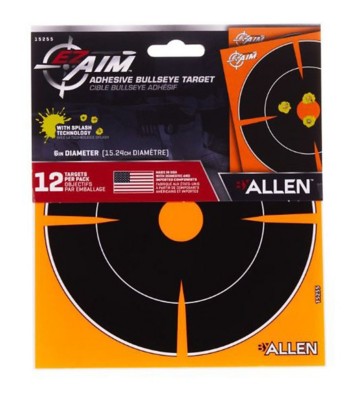 Allen EZ-Aim Adhesive Splash Bullseye Target 12 Pack