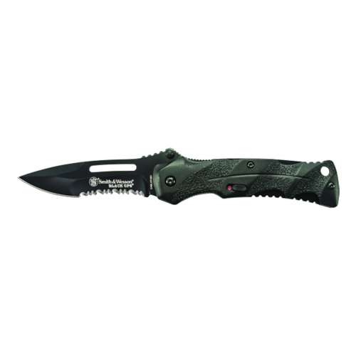 Smith & Wesson Black Ops Serrated Re-Curve Drop Point Folding