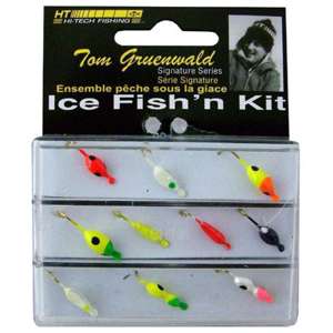 132pcs Ice Fishing Tackle Kit in Box Jigs Lead Head Spoons Lures Hooks  Walleye