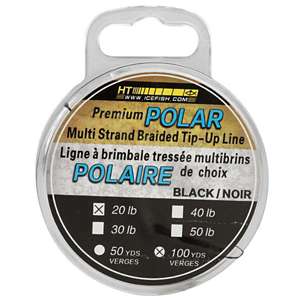 HT Enterprises Polar Ice Braided Tip-Up Line Black 30 lb