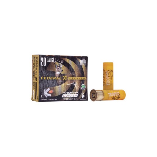 FEDERAL Premium Trophy Copper Sabot Slug 20 Gauge Shotshells