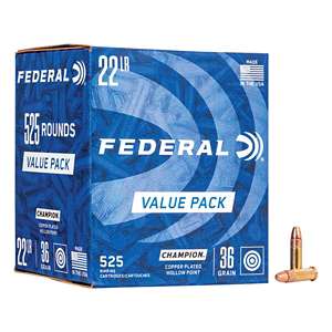 Federal Ammo 22 LR HP 36gr.Copper Plated HV 525/box