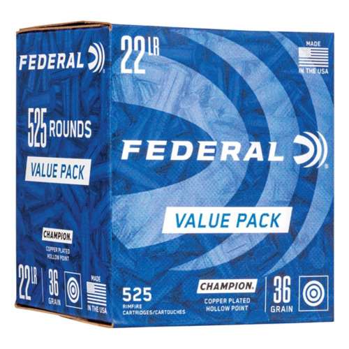 Federal Champion Training Hollow Point Rimfire Ammunition 525 Round Value Pack