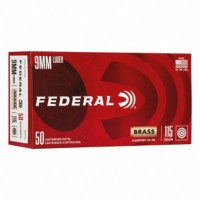 Federal Champion Brass FMJ Pistol Ammunition 50 Round Box