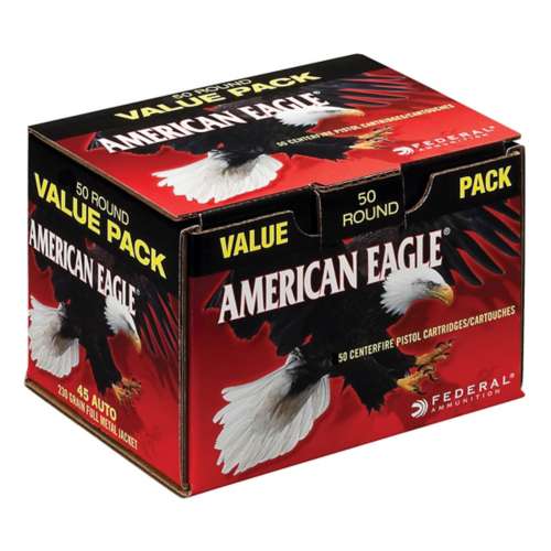 Federal American Eagle FMJ Pistol Ammunition 50 Round Value Pack
