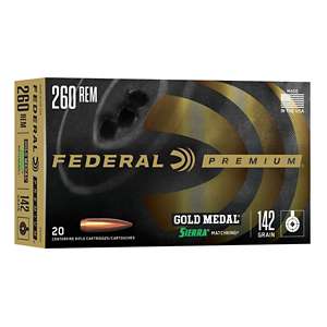 Federal Premium Gold Medal Sierra MatchKing Rifle Ammunition 20 Round Box