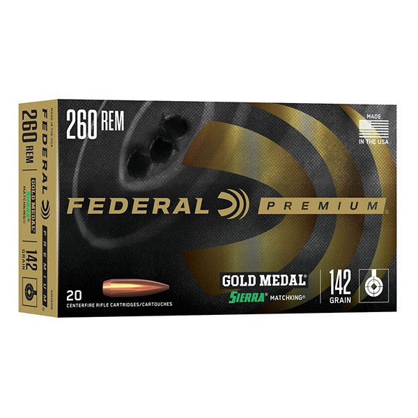 Federal Premium Gold Medal Sierra MatchKing Rifle Ammunition 20 Round Box product image