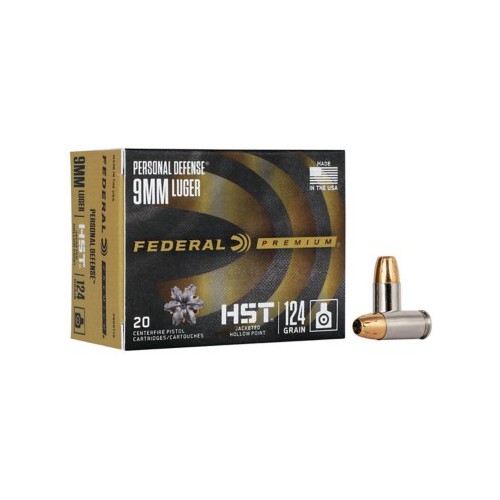 Federal Personal Defense HST JHP 9mm Handgun Ammunition 20 Round Box