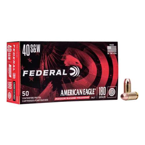 Federal American Eagle Indoor Range Training FMJ Pistol Ammunition 50 Round  Box