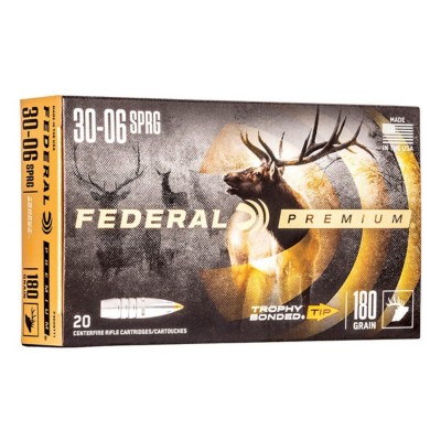 Federal Trophy Bonded Tip 30-06 Springfield Rifle Ammunition 20 Round Box