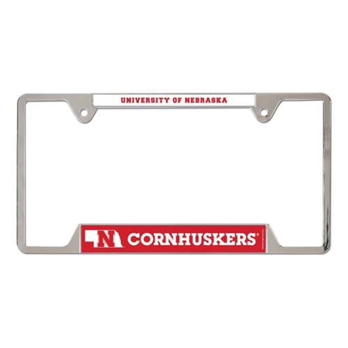 Wincraft Nebraska Cornhuskers w/State Logo Metal License Plate Frame