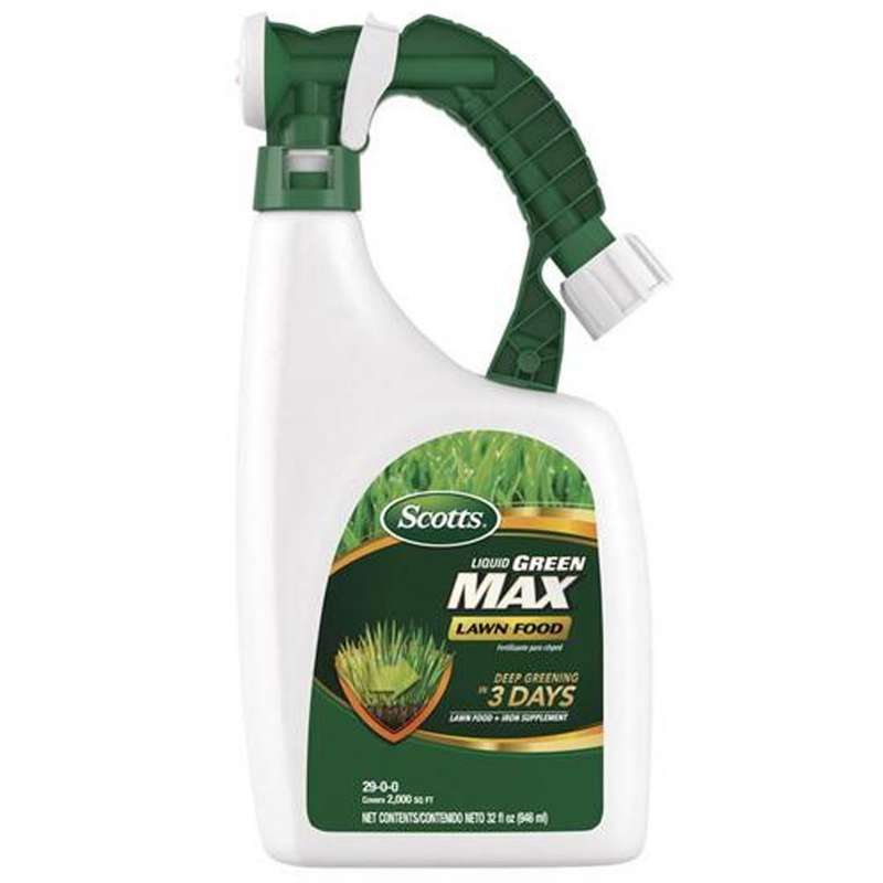 Scotts 3300910 Lawn Fertilizer Liquid Green Max 29-0-0 All-Purpose For Multiple Grass Types 2000 sq ft