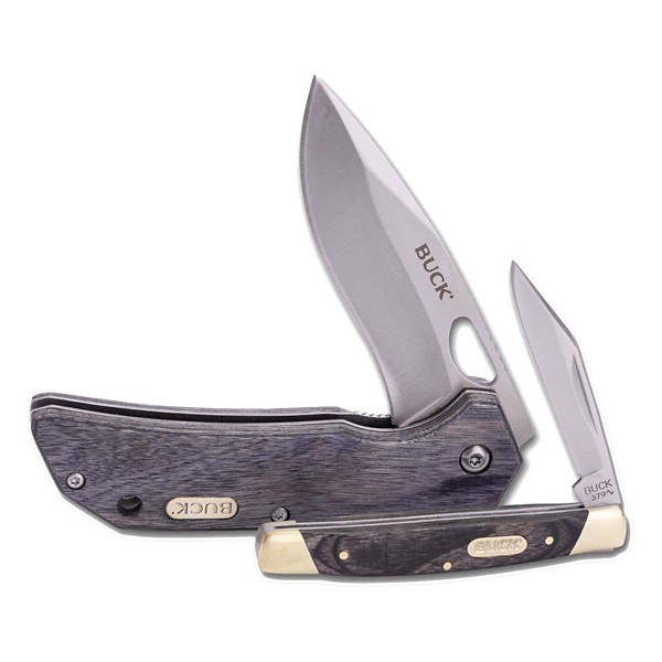 BUCK KNIVES Buck 379 Solo & 804 Large Folder with Collector's Tin Combo Pocket Knife