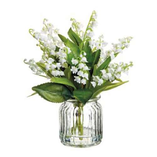 Allstate Floral 9" Lily of The Valley in Glass Vase