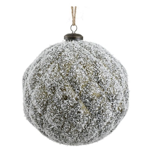 Allstate Floral 6in Snowed Ball Ornament - Primary Image