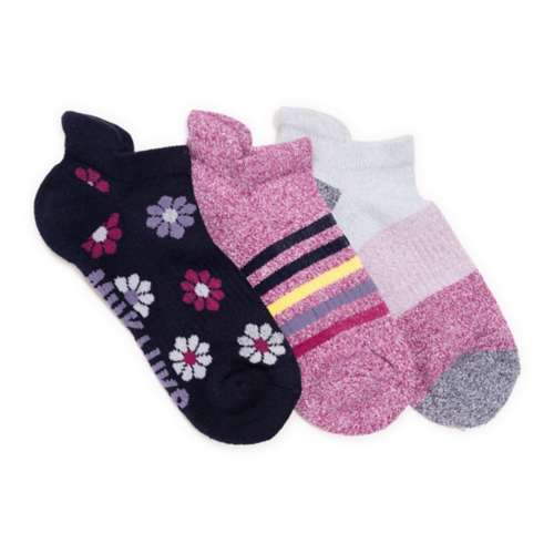 Women's Muk Luks Cotton Compression 3 Pack Ankle Socks