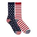 Adult Muk Luks Stars and Stripes 2 Pack Crew Socks