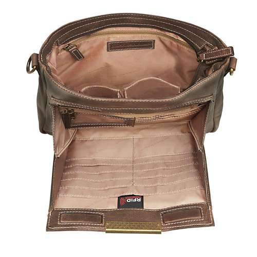 GTM Distressed Leather Slim X-Body RFID Purse Concealed Carry