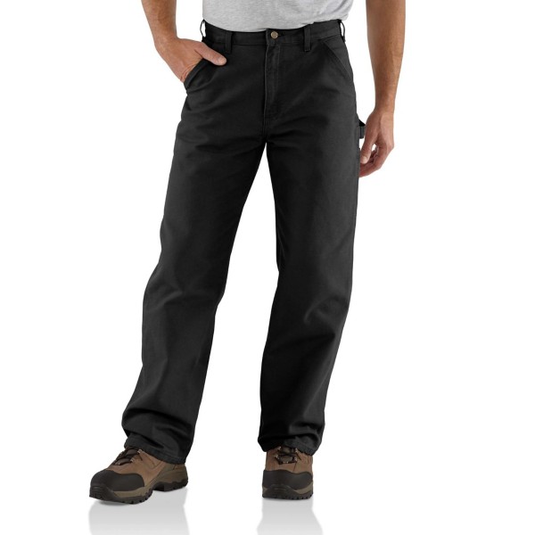 Men's Carhartt Washed Duck Work Cargo Pants 38 Black