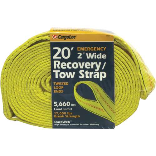 CargoLoc 2" x 20' x 17,000 lbs Recovery Strap - Loops
