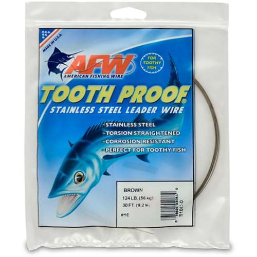 AFW Tooth Proof Stainless Steel Single Strand Leader Wire