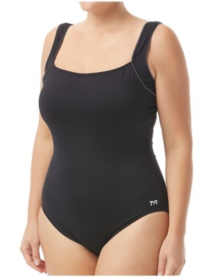 Women's TYR Solid Square Neck Controlfit One Piece Swimsuit