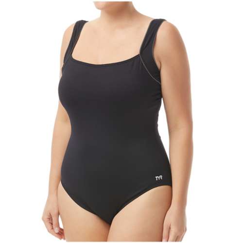 Women's TYR Solid Square Neck Controlfit One Piece Swimsuit