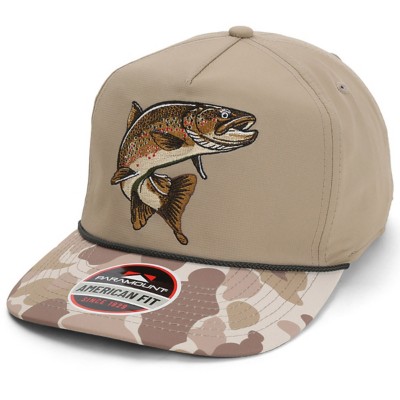 Paramount Outdoors Women's Sunset Trout Ponytail Fishing Hat - Coral Snapback With ComfortSnap Closure