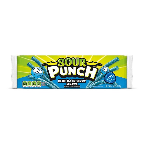 Nassau Candy Sour Punch Blue Raspberry Straws