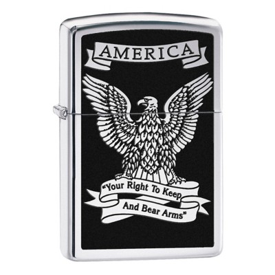 Zippo Black and White Americana Windproof Lighter