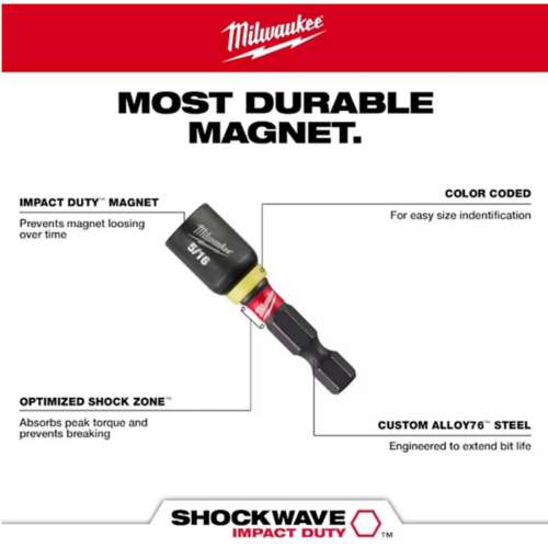 Milwaukee SHOCKWAVE Impact Duty 1-7/8 in Magnetic Nut Driver - 4 Pack