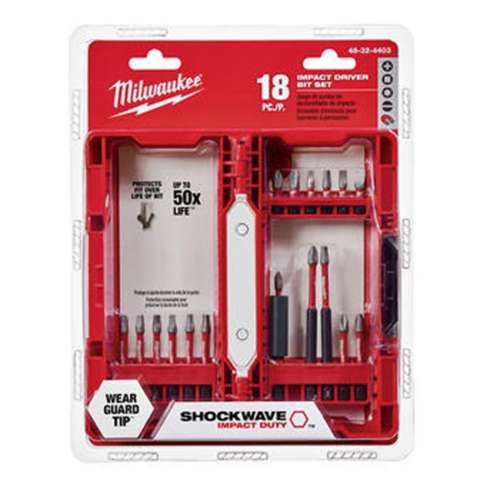 Milwaukee SHOCKWAVE Assorted 3 in Impact Driver 18 pc Set