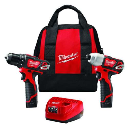 Milwaukee M12 12V Cordless Brushed 2 Tool Drill and Impact Driver Kit