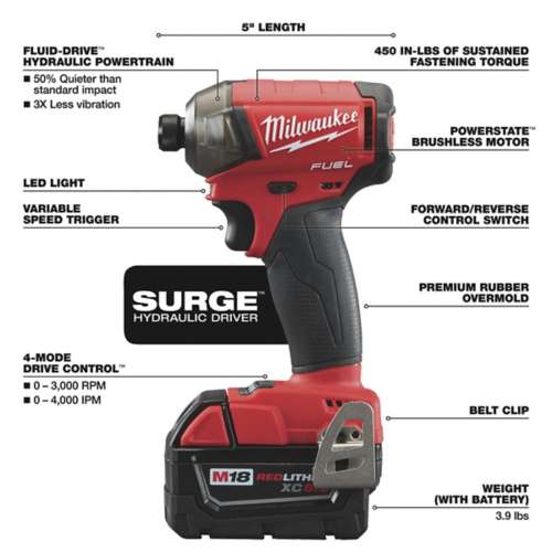 Milwaukee M18 FUEL Surge 1/4 in Impact Driver - Tool Only
