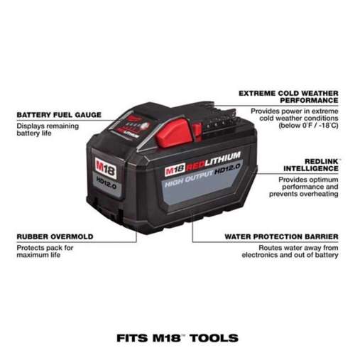 Milwaukee M18 Red Lithium Hight Output HD 12.0 Battery