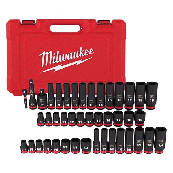 Milwaukee SHOCKWAVE 3/8 in Deep Impact Sockets - 43 Piece Set