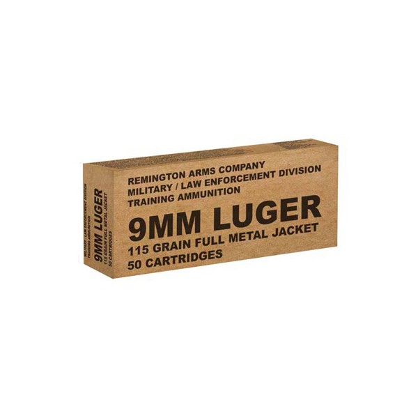 Remington Mil/LE Overrun Training FMJ Pistol Ammunition 50 Round Box product image