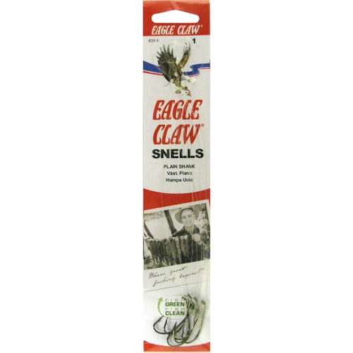 Eagle Claw Classic Snelled Plain Shank Hooks