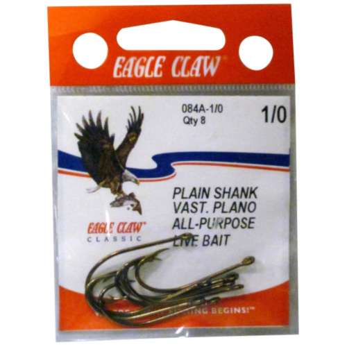  Eagle Claw 084A-1/0 Classic Hooks, Bronze : Fishing