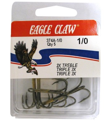 Eagle Claw 374SBA-4 2X Treble Soft Bait with Spring Hook, 3 Piece, Bronze