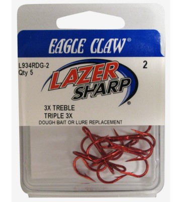 Eagle Claw Lazer Sharp 3X Treble Hooks