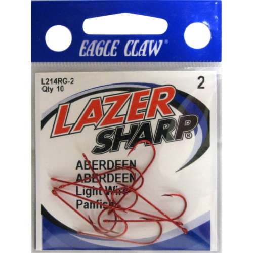 Eagle Claw Gold Aberdeen Hook, Size 2 - 10 count